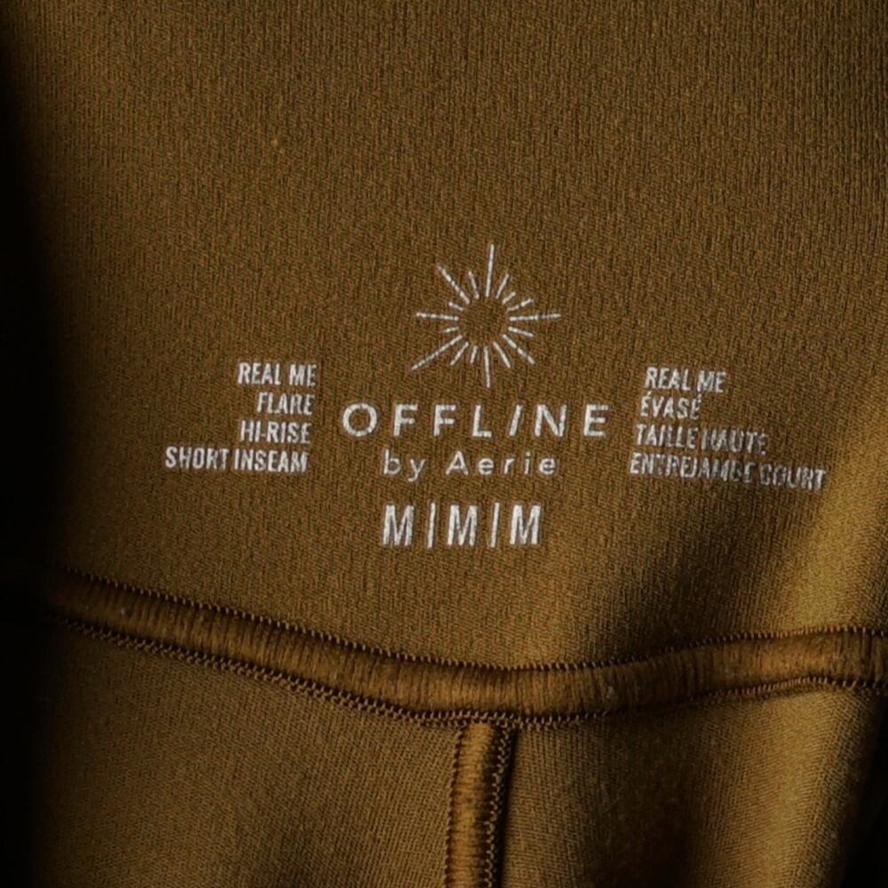 Offline by Aerie Real Me Flare Hi-Rise Short Inseam Crossover Flares Golden EUC - Picture 5 of 7